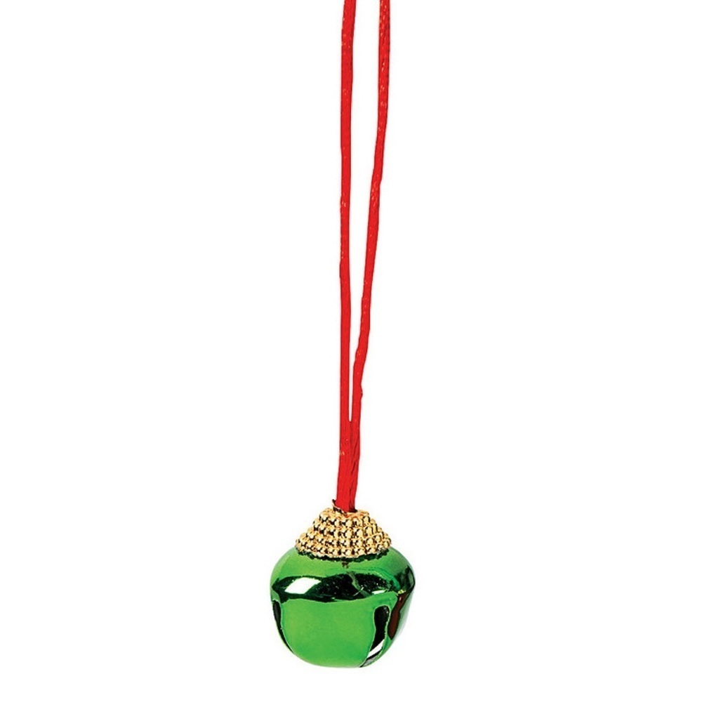 Red and Green Jingle Bell Necklace - Picture 3 of 6